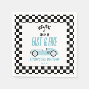 Serviette En Papier Fast & Five Blue Race Car 5e fête d'anniversaire