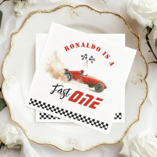 Serviette En Papier Fast One Red race voiture 1er anniversaire