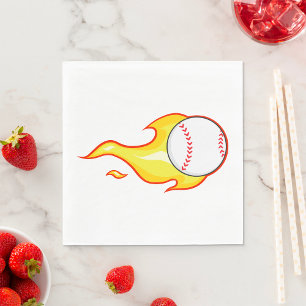 Serviette En Papier Fastball Flame Baseball Sports