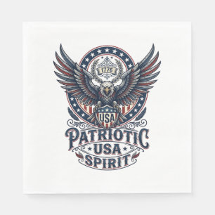 Serviette En Papier Faucon de bataille patriotique Aigle patriotique &