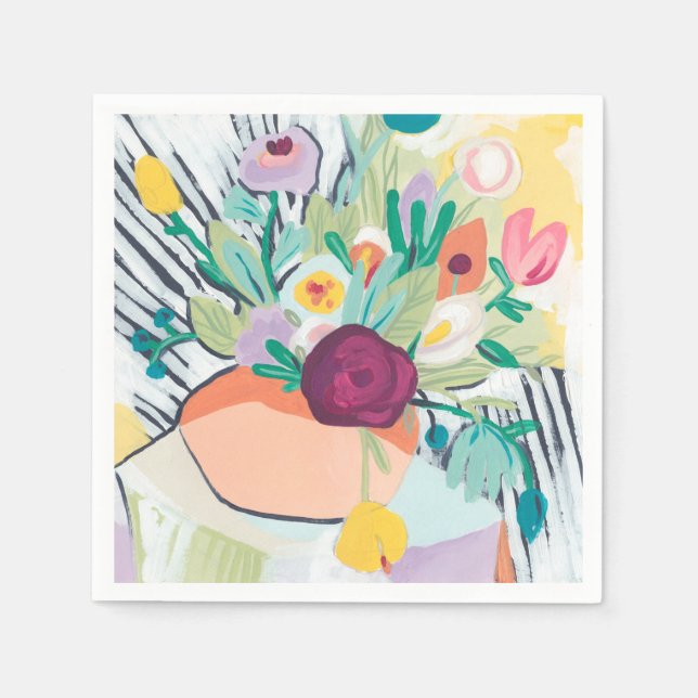 Serviette En Papier Fauvist Floral II (Devant)