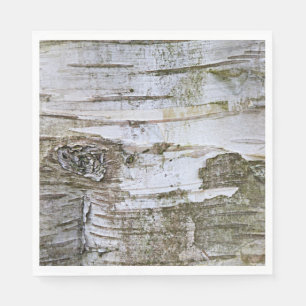 Serviette En Papier Faux Birch Tree Bark Texture Look Motif