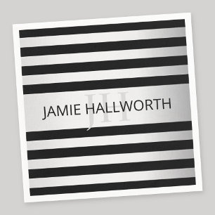 Serviette En Papier Faux Contemporain Silver Ombre Grandes Tailles & N