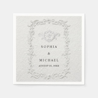 Serviette En Papier Faux Embossed Floral Wedding Napkins