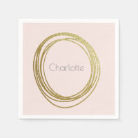 Faux Gold Abstrait Circle Design avec nom