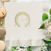 Faux Gold Art Nouveau Mucha Monogramme Table initi