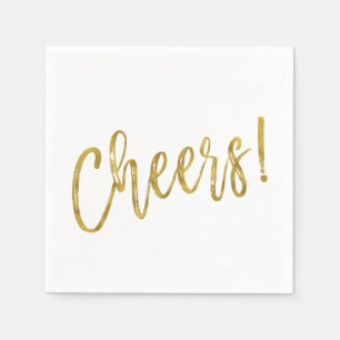 Serviette En Papier Faux Gold Foil et serviettes blanches
