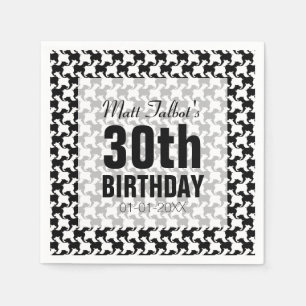 Serviette En Papier Faux Pied de Poule 30e Anniversaire Papier serviet