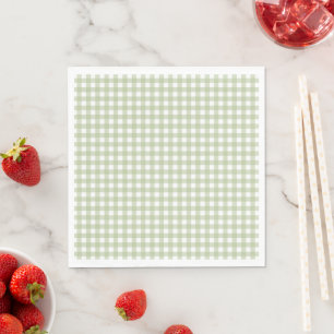 Serviette En Papier Faye et Lauren Automne En vichy vert clair