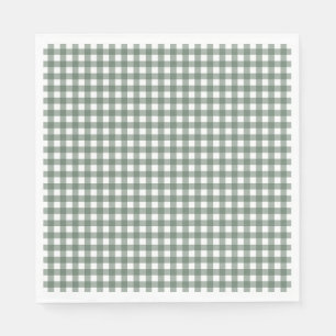 Serviette En Papier Faye et Lauren Fall Dark Green En vichy