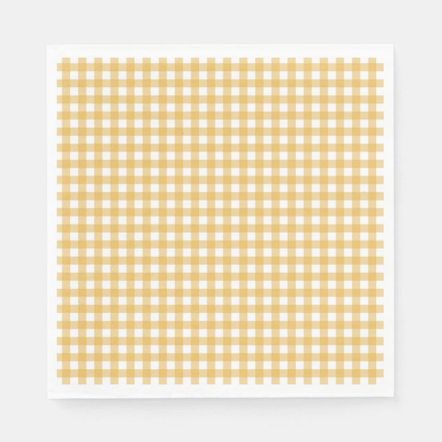 Serviette En Papier Faye et Lauren Fall Jaune En vichy (Devant)
