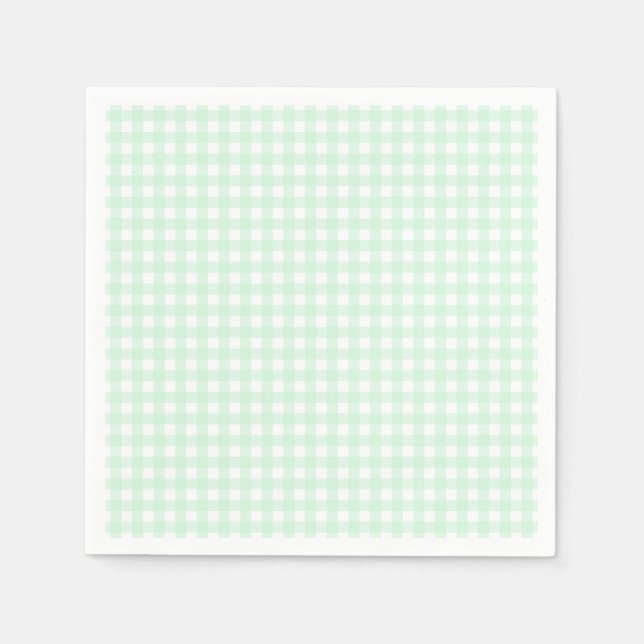 Serviette En Papier Faye et Lauren Gingham Vert Pastel (Devant)