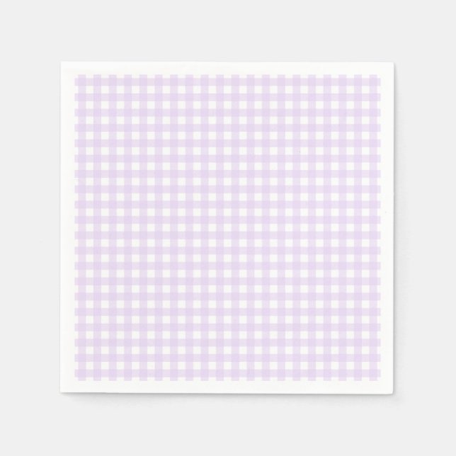 Serviette En Papier Faye et Lauren Pastel Purple En vichy (Devant)