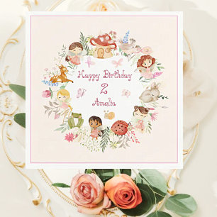 Serviette En Papier Fbattage et Twirl Fairy Garden Anniversaire