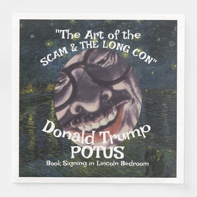 Serviette En Papier FBI ICE CBP Trump POTUS Scam Con Art Book Sign 12 (Devant)