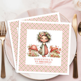 Serviette En Papier Fée Capricieuse Rose Floral Cottagecore Anniversai