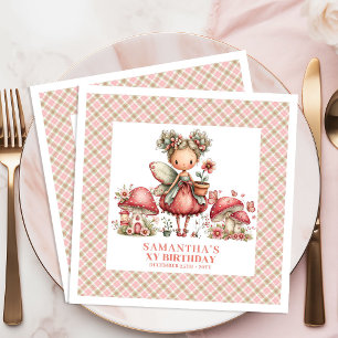 Serviette En Papier Fée Charmeuse Fleur Rose Soirée Fantaisiste Annive
