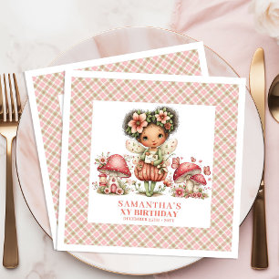 Serviette En Papier Fée Rose Cottagecore Floral Fête Anniversaire Serv