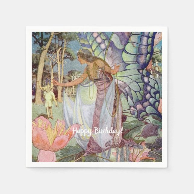 Serviette En Papier Fée vintage (Devant)