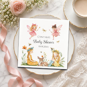 Serviette En Papier Fées charmantes Animaux de la forêt Baby Shower