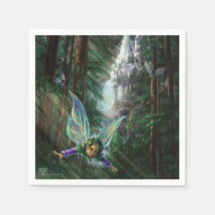Serviette En Papier Fées forestières et château de cascade