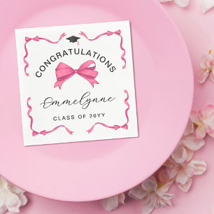 Serviette En Papier Félicitations à Girly Pink Bow