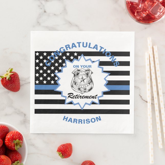 Serviette En Papier Félicitations à la police à la retraite Retraite (En situation)