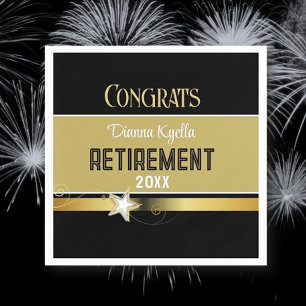 Serviette En Papier Félicitations à la retraite ! Customisé, classique