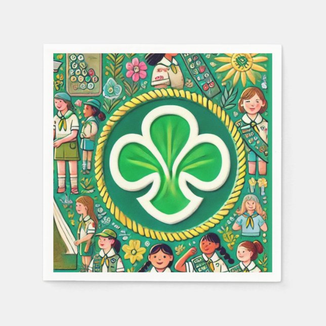 Serviette En Papier Félicitations à l'honneur des filles scout pour le (Devant)