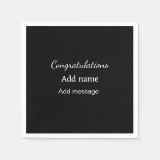 Serviette En Papier Félicitations ajouter un message de nom simple dip