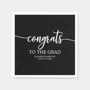 Serviette En Papier Félicitations au chic calligraphie graduation