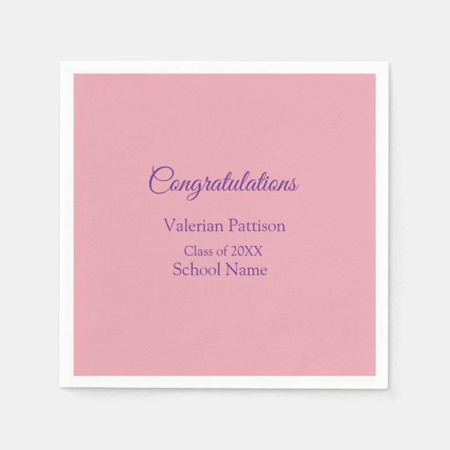 Serviette En Papier Félicitations au diplômé ajoutez le nom de l'école (Devant)