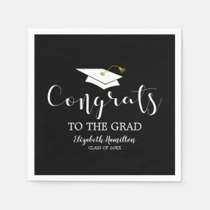Serviette En Papier Félicitations au diplômé Casquette de diplômé Chic