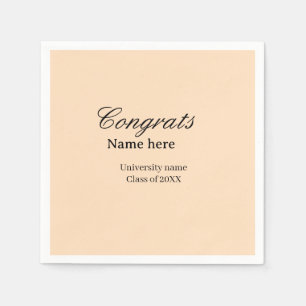 Serviette En Papier Félicitations diplômé nom université promotion 20X