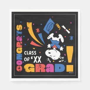 Serviette En Papier Félicitations diplômé Peanuts Snoopy Confettis gra
