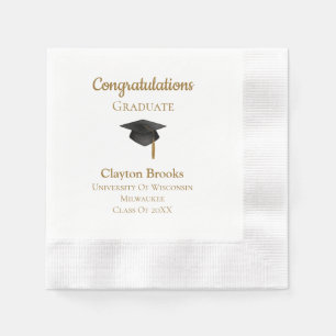 Serviette En Papier Félicitations Diplômé Serviettes À Chapeau