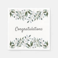 Félicitations Eucalyptus Green Floral