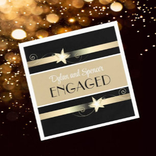 Serviette En Papier Félicitations fiançailles ! Customisé, classique