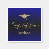 Félicitations Gold Parties scintillant Blue Black 