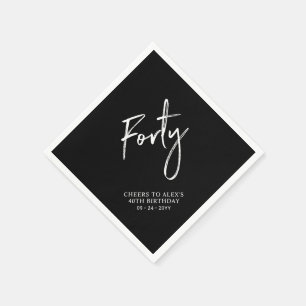 Serviette En Papier Félicitations Quarante Fête moderne Adulte 40e A