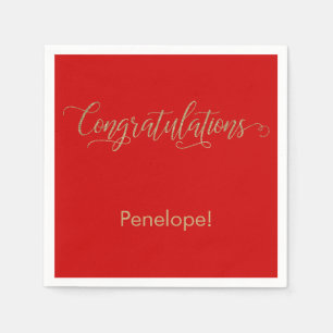 Serviette En Papier Félicitations Typographie de Parties scintillant d