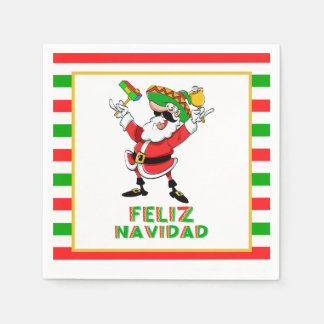 Serviette En Papier Feliz Navidad Mexique Noël Père Noël