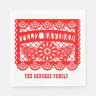 Serviette En Papier Feliz Navidad Papel Picado