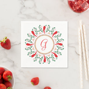 Serviette En Papier Feliz Navidad Red Chile Pepper Wreath