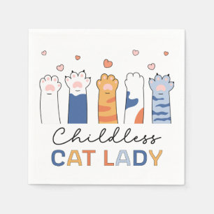 Serviette En Papier Femme au chat sans enfant votant Kamala Harris Pré