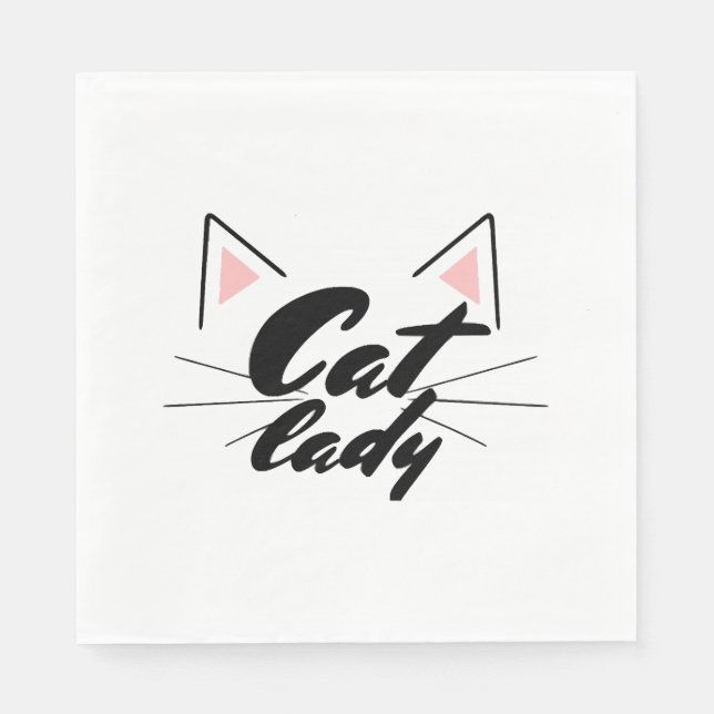 Serviette En Papier femme de chat (Devant)