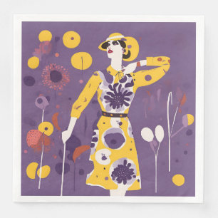 Serviette En Papier Femme Golfeuse - Ensemble De 50