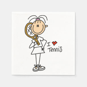 Serviette En Papier Femme I Love Tennis Papier serviettes