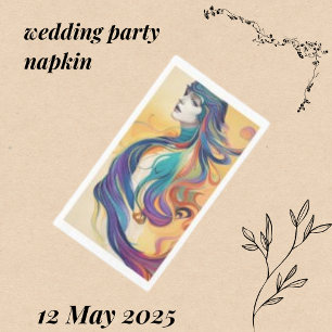 Serviette En Papier Femme moderne visage Avatar Guest Serviette Papier