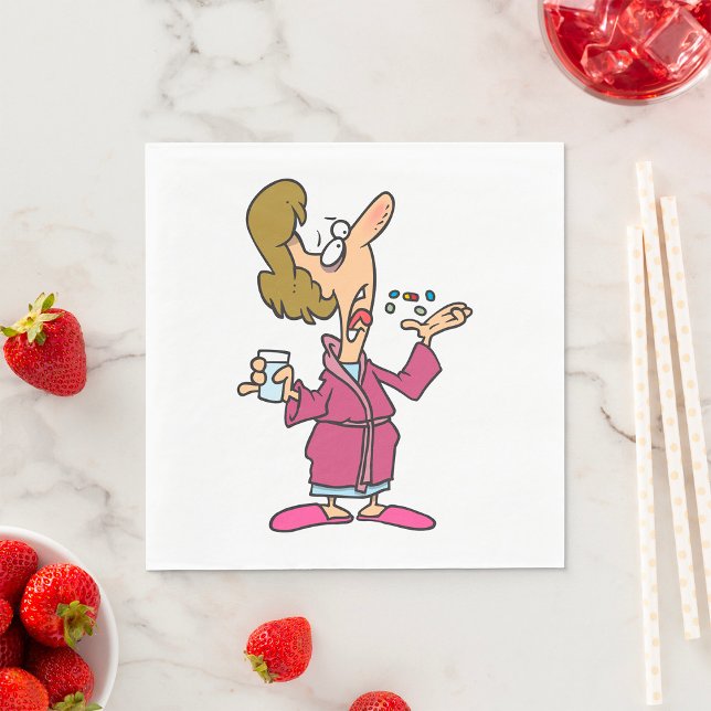 Serviette En Papier Femme prenant des pilules (Créateur téléchargé)